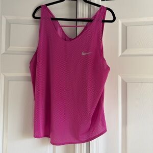 Nike Women's Dri-Fit Vibrant Pink Mesh Tank Top